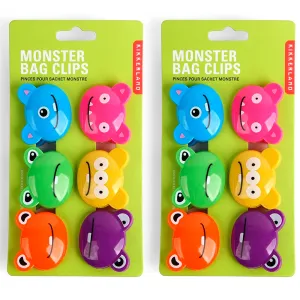 12 Pc Kikkerland Bag Sealing Clips Food Storage Seal Tight Chips Monster Clip