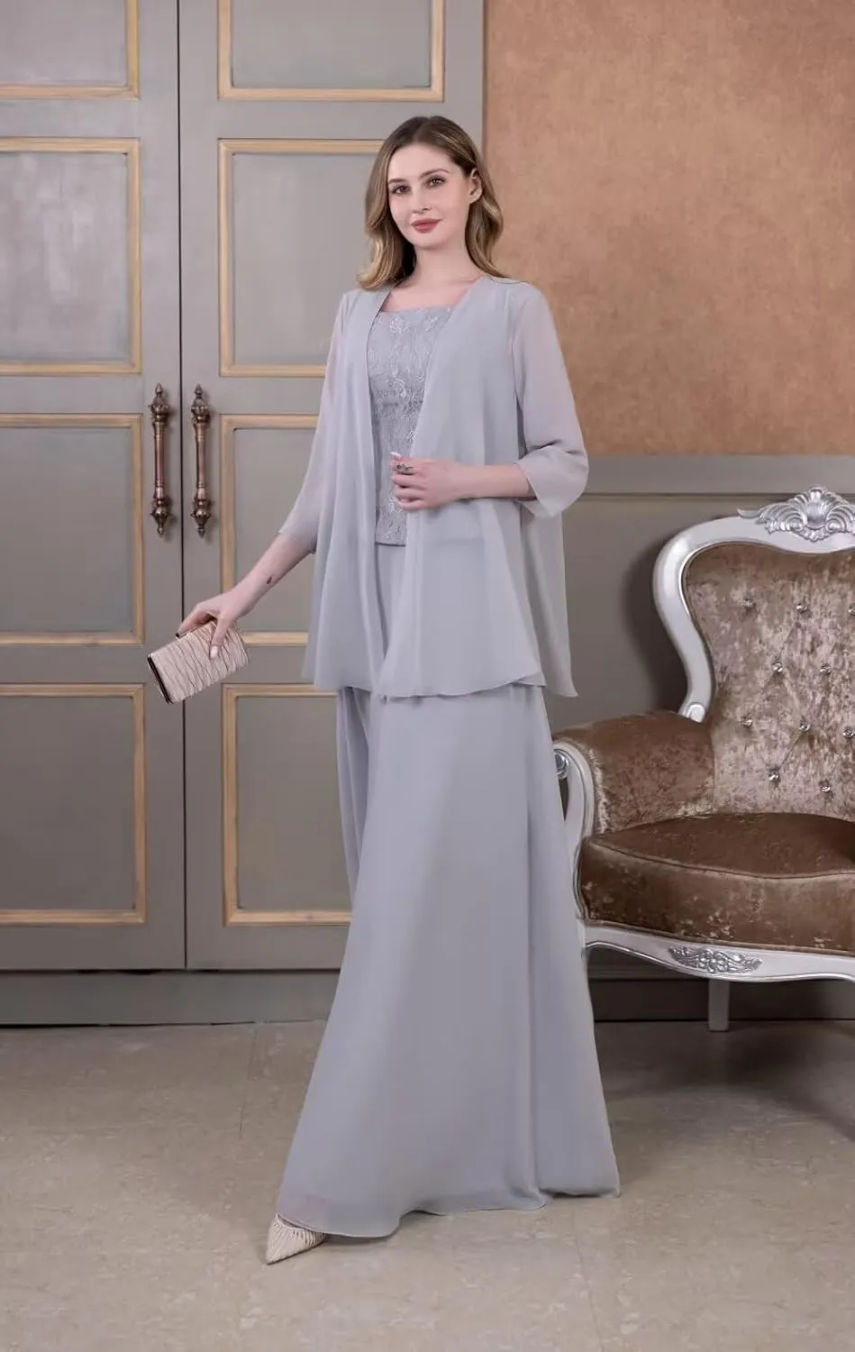 2 Piece Mother of The Bride Dresses for Wedding Mother of The Groom Dresses with Jacket Wedding Guest Dresses for Women