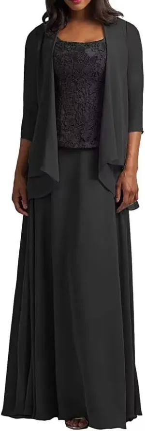 2 Piece Mother of The Bride Dresses for Wedding Mother of The Groom Dresses with Jacket Wedding Guest Dresses for Women
