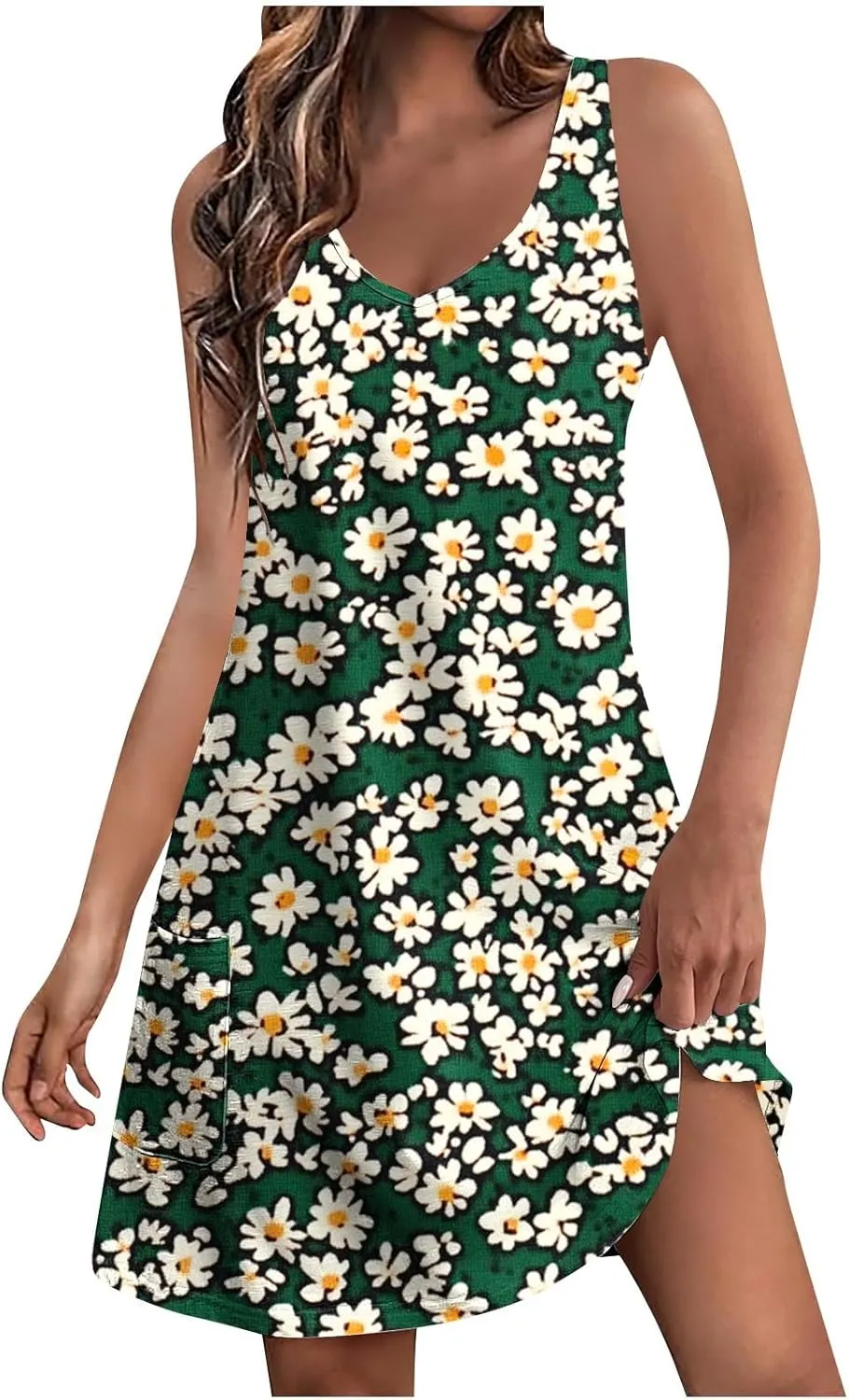 2025 Boho Floral Sundresses for Women Summer Sleeveless Mini Shirt Dress Casual Lounge Beachwear A Line Tank Dresses