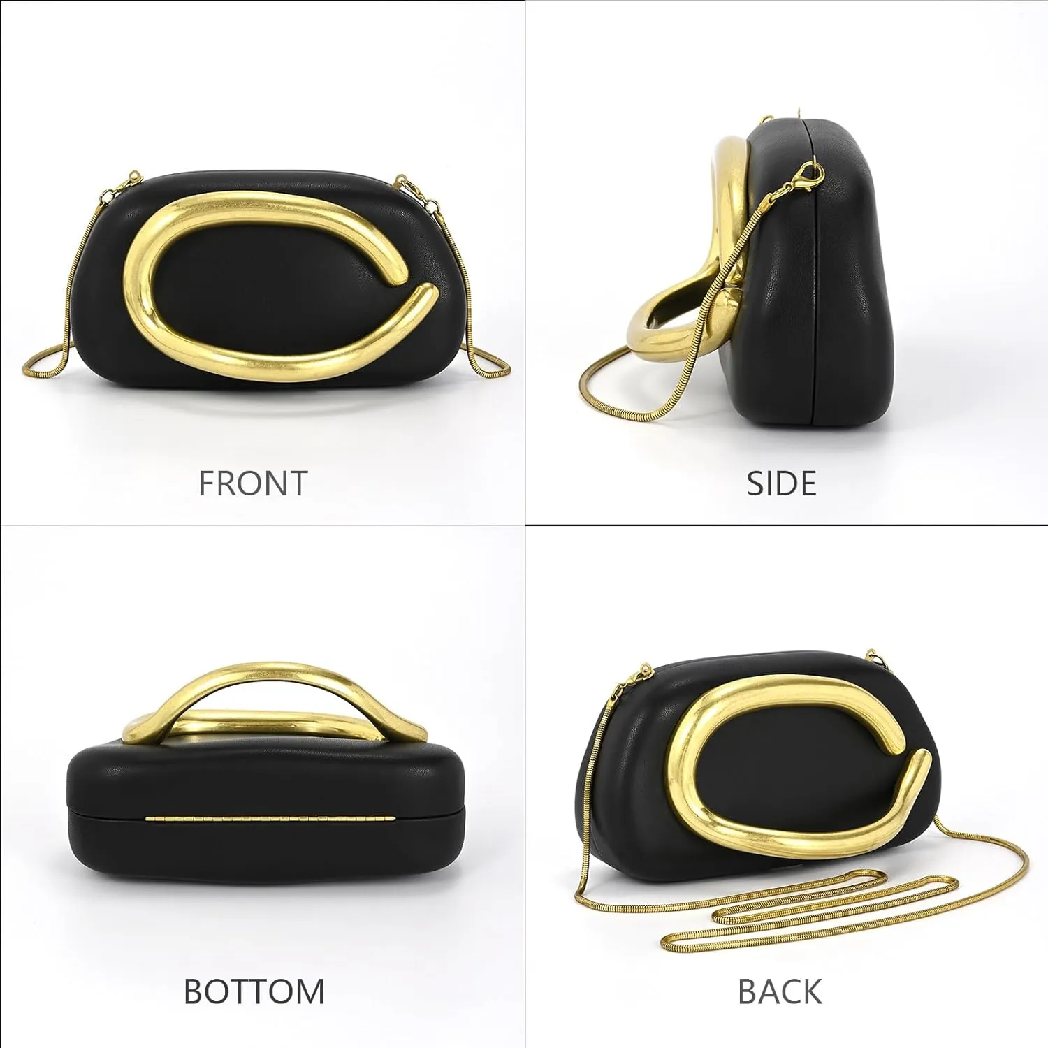 Acrylic Handbags Purses For Women,Crossbody Wallets Designer Clutch Mini Party Evening Bag Trendy Shoulder Gold Chain