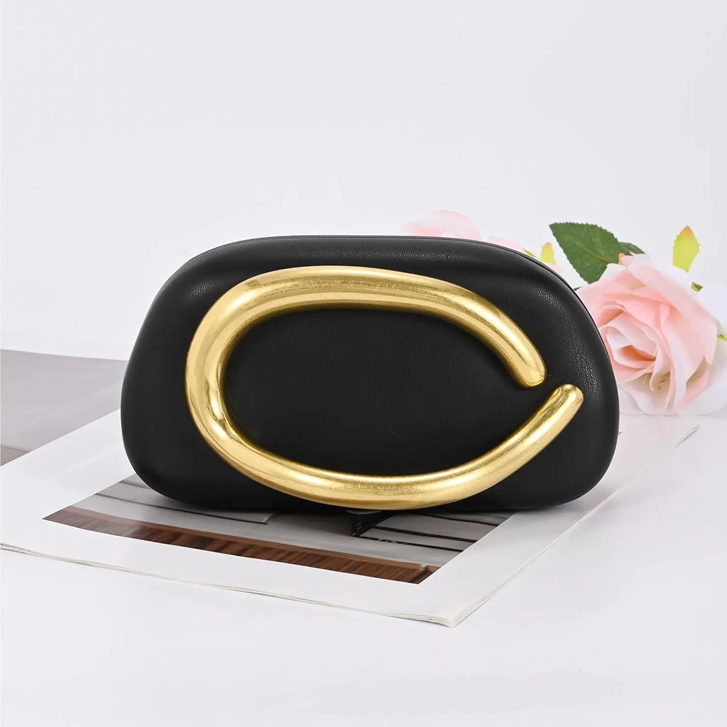 Acrylic Handbags Purses For Women,Crossbody Wallets Designer Clutch Mini Party Evening Bag Trendy Shoulder Gold Chain