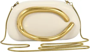 Acrylic Handbags Purses For Women,Crossbody Wallets Designer Clutch Mini Party Evening Bag Trendy Shoulder Gold Chain