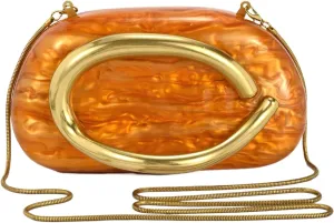 Acrylic Handbags Purses For Women,Crossbody Wallets Designer Clutch Mini Party Evening Bag Trendy Shoulder Gold Chain