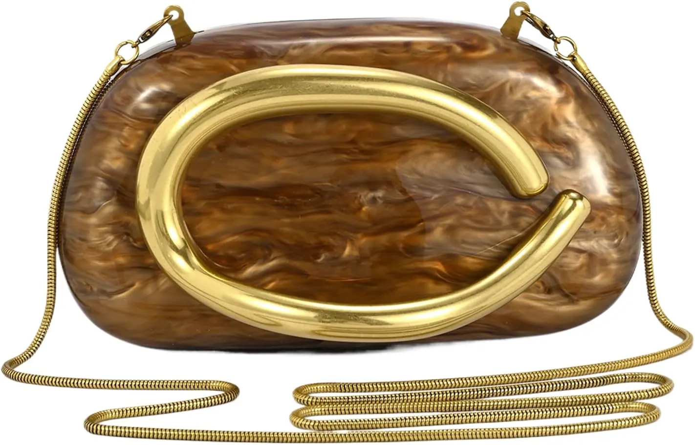 Acrylic Handbags Purses For Women,Crossbody Wallets Designer Clutch Mini Party Evening Bag Trendy Shoulder Gold Chain