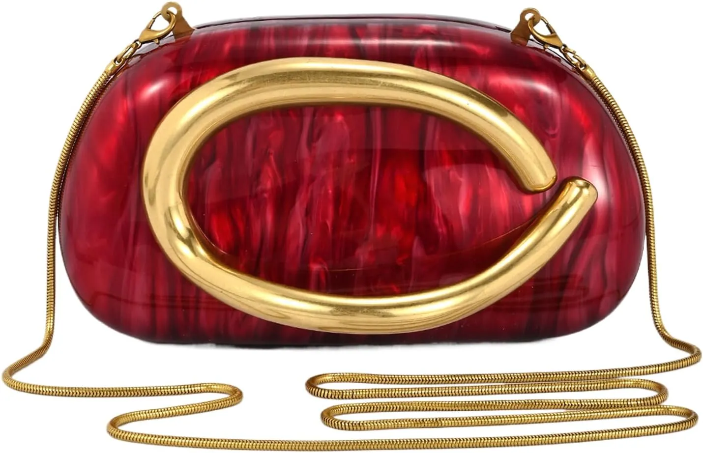 Acrylic Handbags Purses For Women,Crossbody Wallets Designer Clutch Mini Party Evening Bag Trendy Shoulder Gold Chain