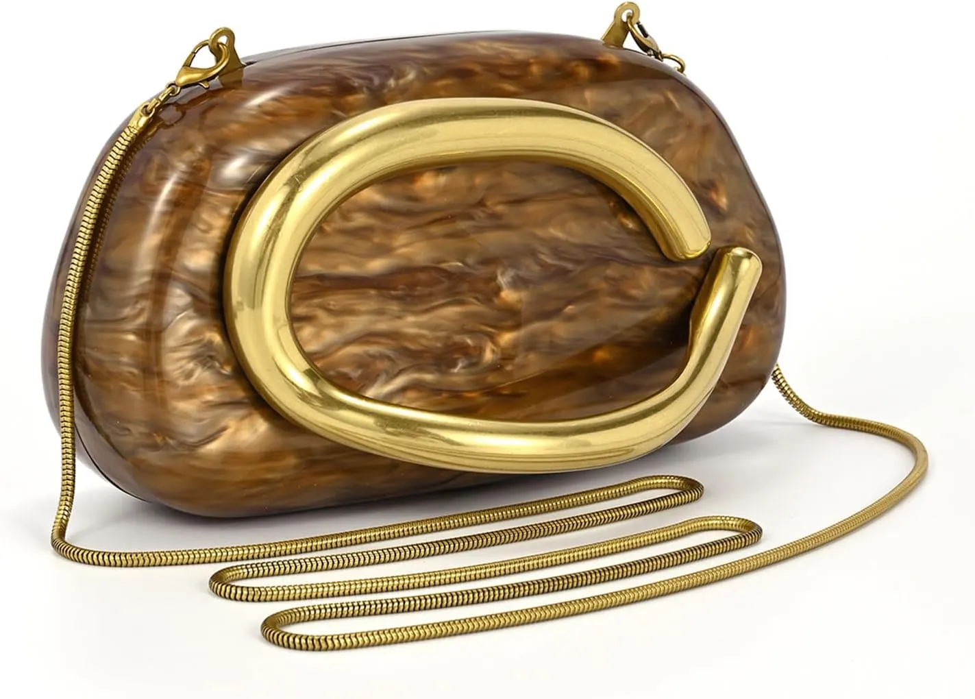 Acrylic Handbags Purses For Women,Crossbody Wallets Designer Clutch Mini Party Evening Bag Trendy Shoulder Gold Chain
