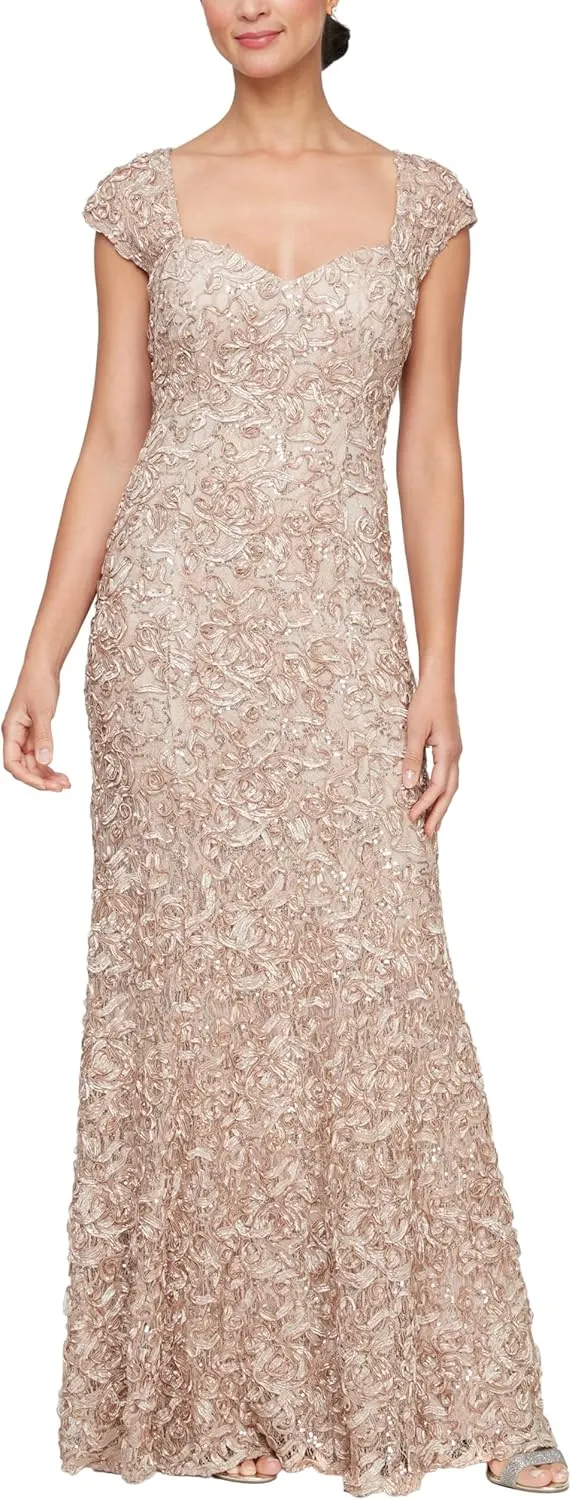 Alex Evenings Women's Long Sleeveless Mother of The Bride Dress with Shawl (Petite and Regular Sizes)