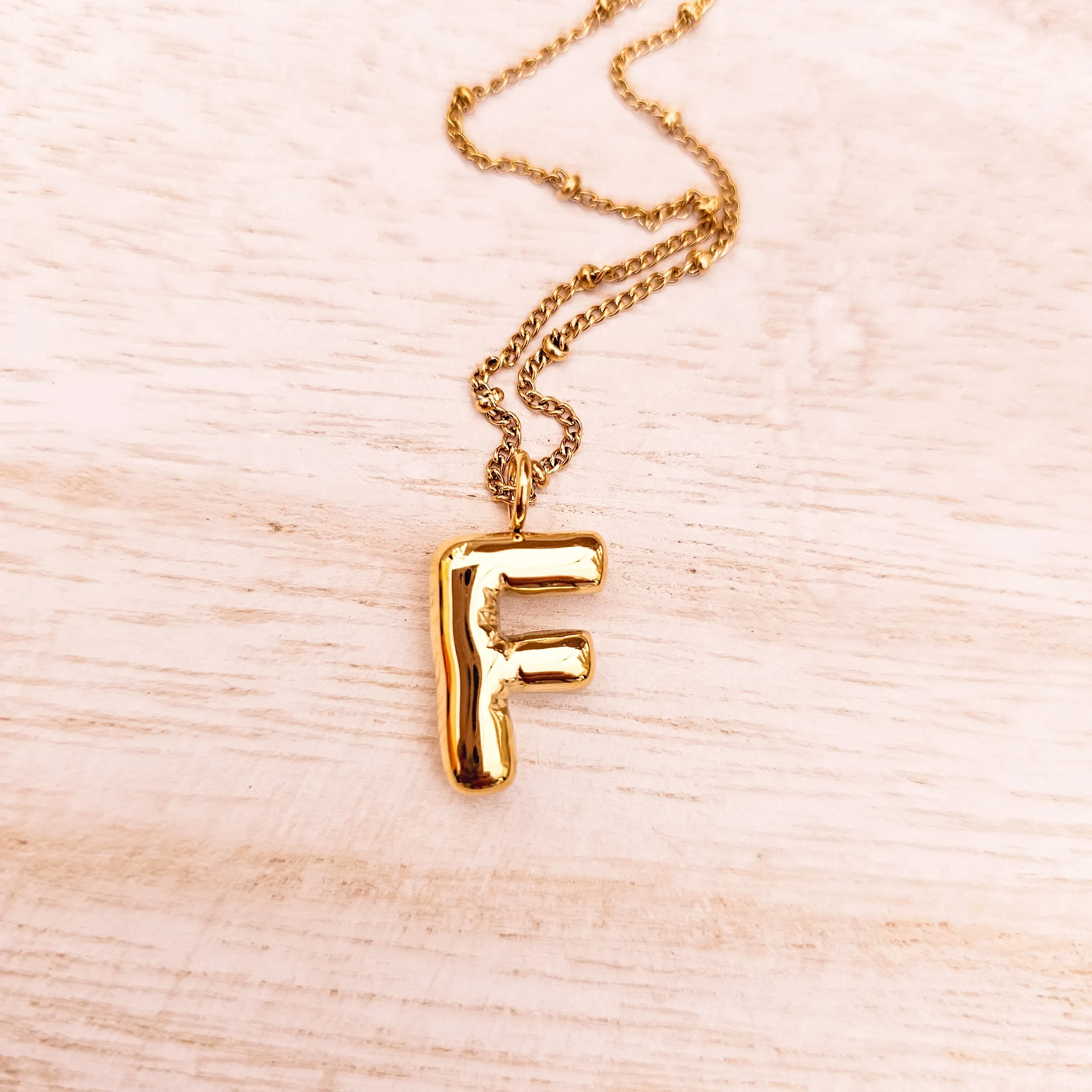 Bubble initial necklace
