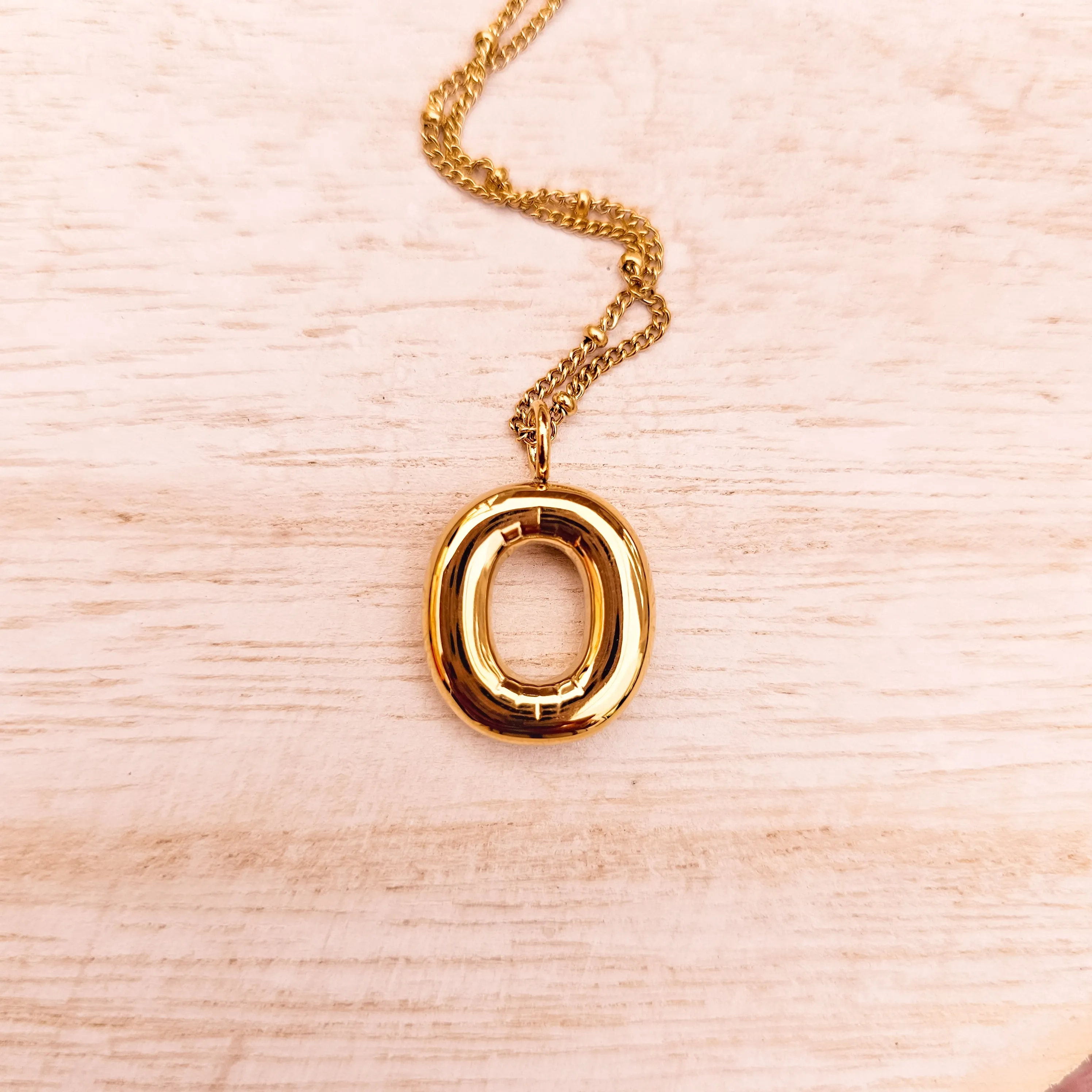 Bubble initial necklace