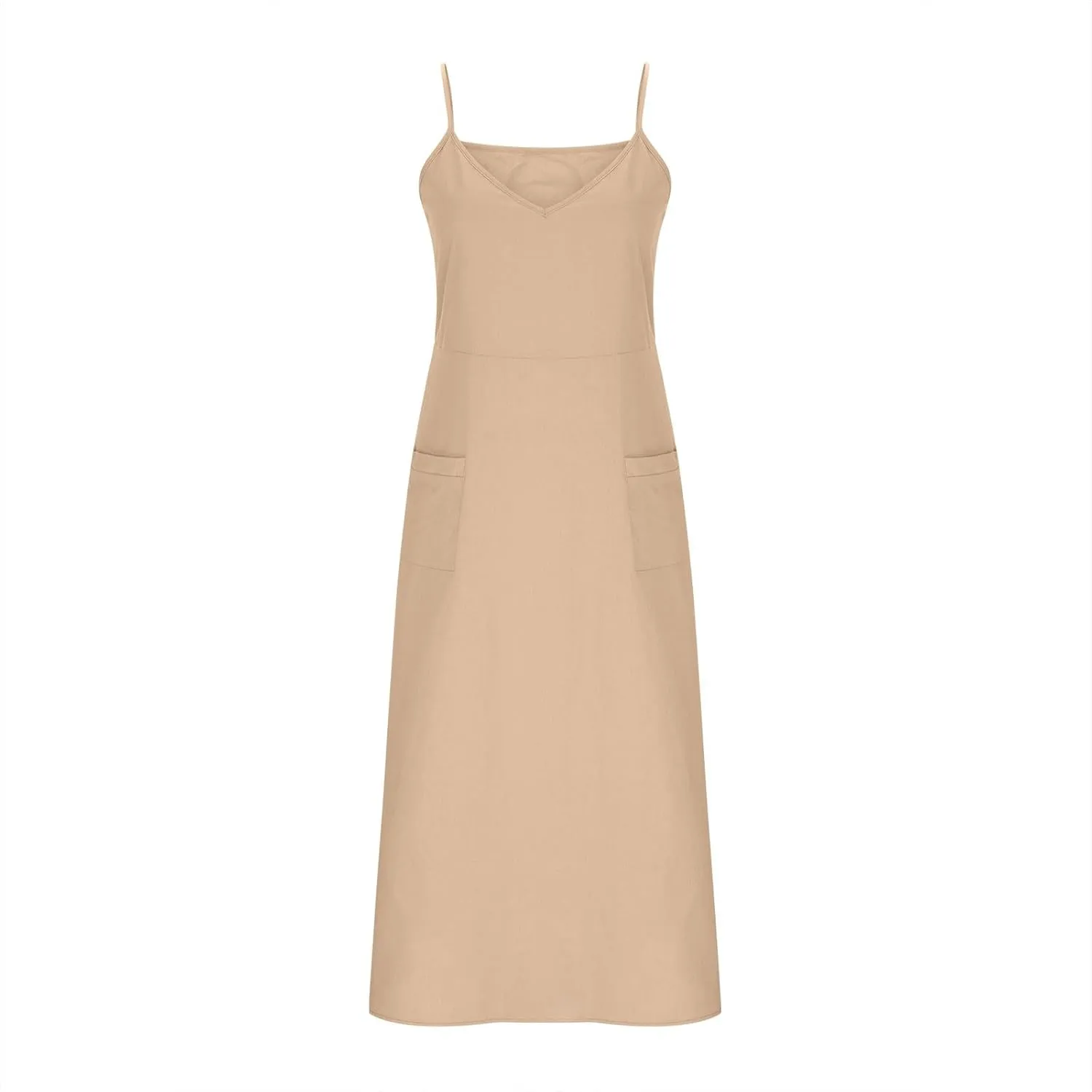 Casual Dresses for Women Flowy Casual Cami Dress Beach Vacation Sleeveless Long Sundresses with Pockets