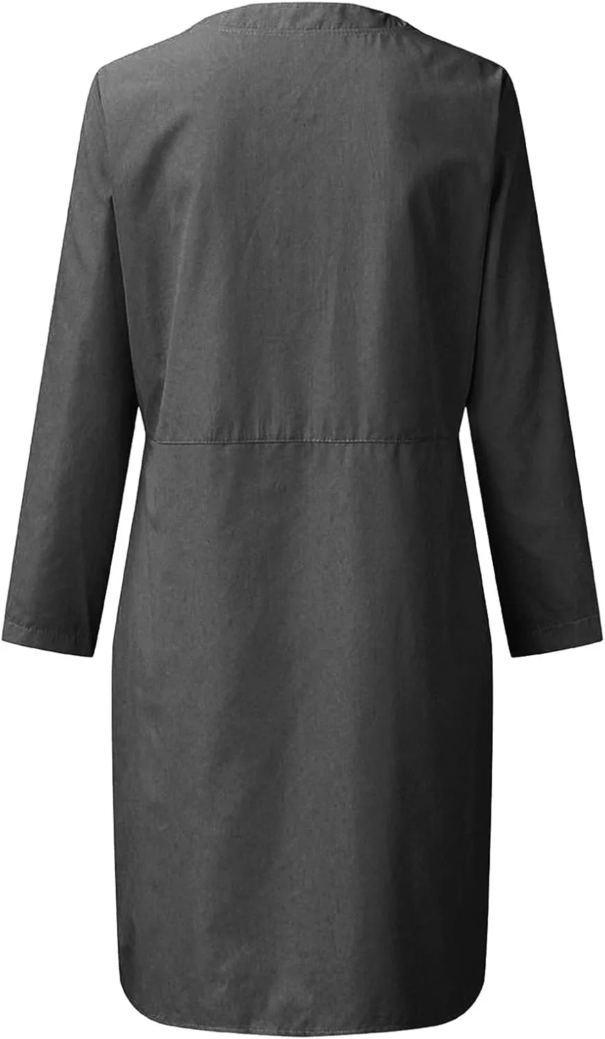 Ceboyel Women 2023 Button Linen Dresses Cotton Summer Midi Dresses Short Sleeve Casual Shirt Dress Ladies Teacher Clothing