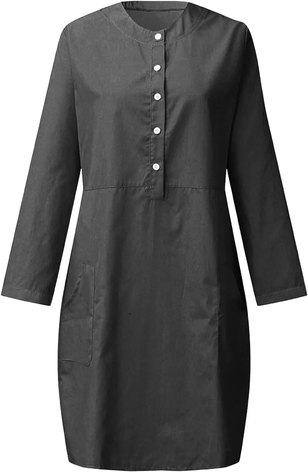 Ceboyel Women 2023 Button Linen Dresses Cotton Summer Midi Dresses Short Sleeve Casual Shirt Dress Ladies Teacher Clothing