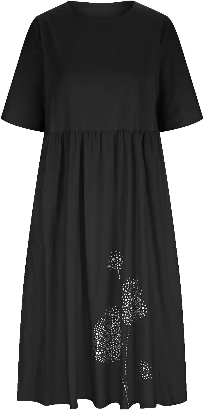 Ceboyel Women Boho Floral Summer Dresses Casual Maxi Dress Bohemian Flowy Long Dresses 2024 Trendy Vacation Clothes