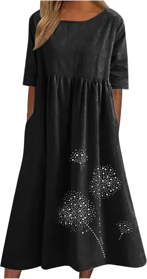 Ceboyel Women Boho Floral Summer Dresses Casual Maxi Dress Bohemian Flowy Long Dresses 2024 Trendy Vacation Clothes