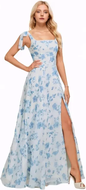Chiffon Simple Bridesmaid Dresses for Women High Slit Prom Dresses for Teens Aline Formal Evening Dress