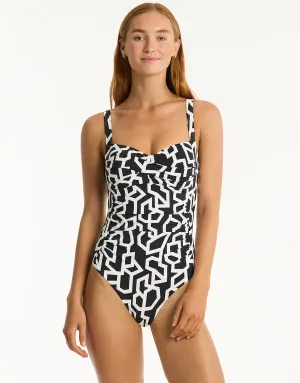 Deco Twist Front Multifit Swimsuit
