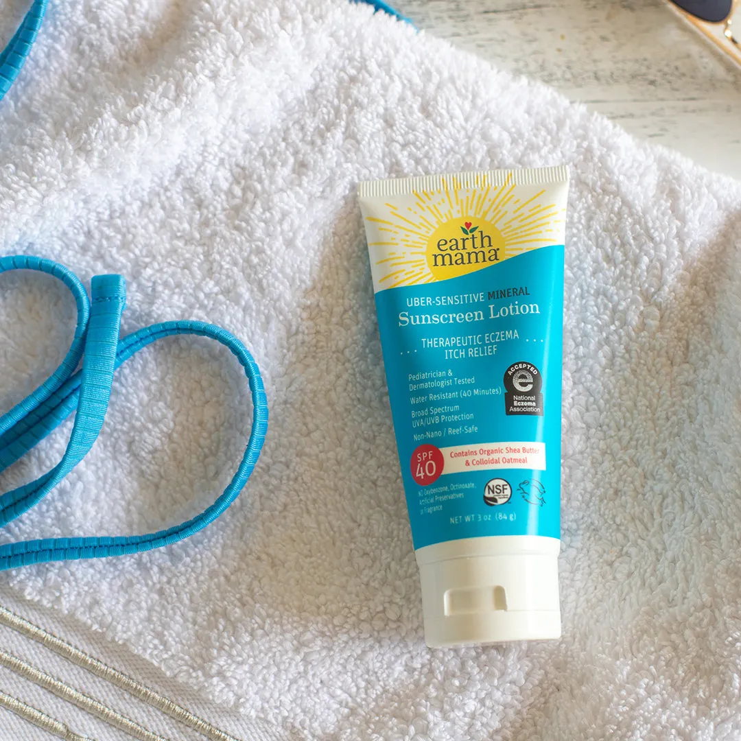 Earth Mama's Uber-Sensitive Mineral Sunscreen: Safeguard Sensitive Skin Naturally (SPF 40)