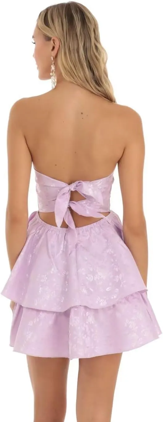 Embroidery Satin Short Homecoming Dresses for Teens 2024 Straplesss Tiered Prom Dress Mini Party Cocktial Gowns