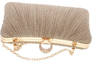 Fashionable Evening Clutch Purse for Wedding Parties and Banquets Luxury Pleated Handbag Glitter Crossbody Bag Fashion Purse Women's Essential Evening Accessory