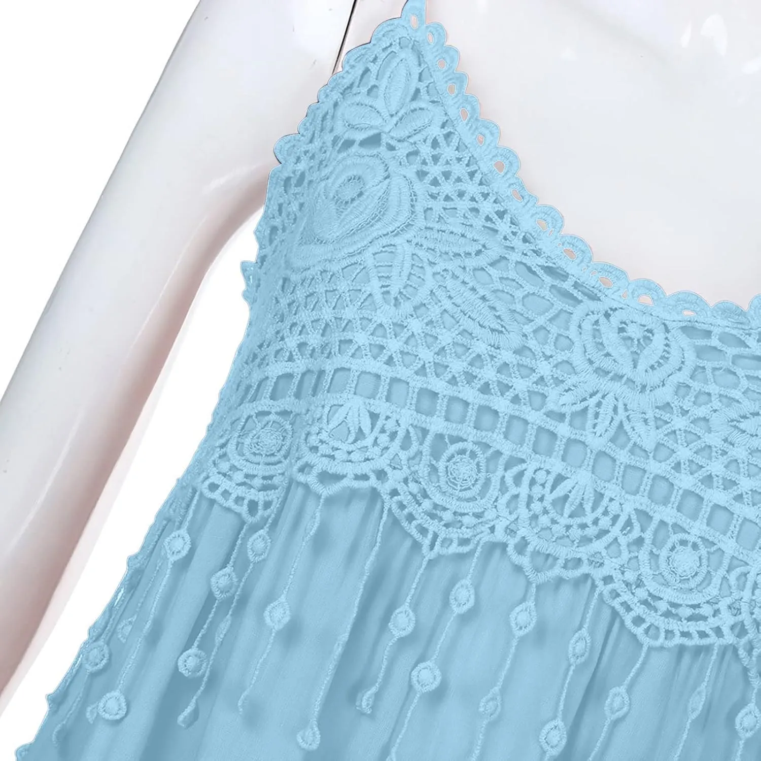FZYLQY Summer Dresses for Women 2024 Trendy Plus Size Spaghetti Strap Tassel Midi Dress Fashion Beach Sundress Tank Dress
