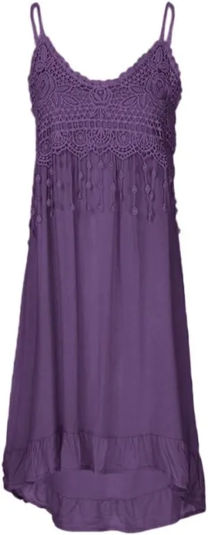 FZYLQY Summer Dresses for Women 2024 Trendy Plus Size Spaghetti Strap Tassel Midi Dress Fashion Beach Sundress Tank Dress