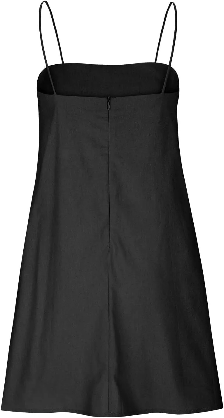 FZYLQY Womens Linen Spaghetti Strap Sleeveless Summer Mini Dresses Cute A-Line Back Zip Short Cami Dress Beach Party Sundress