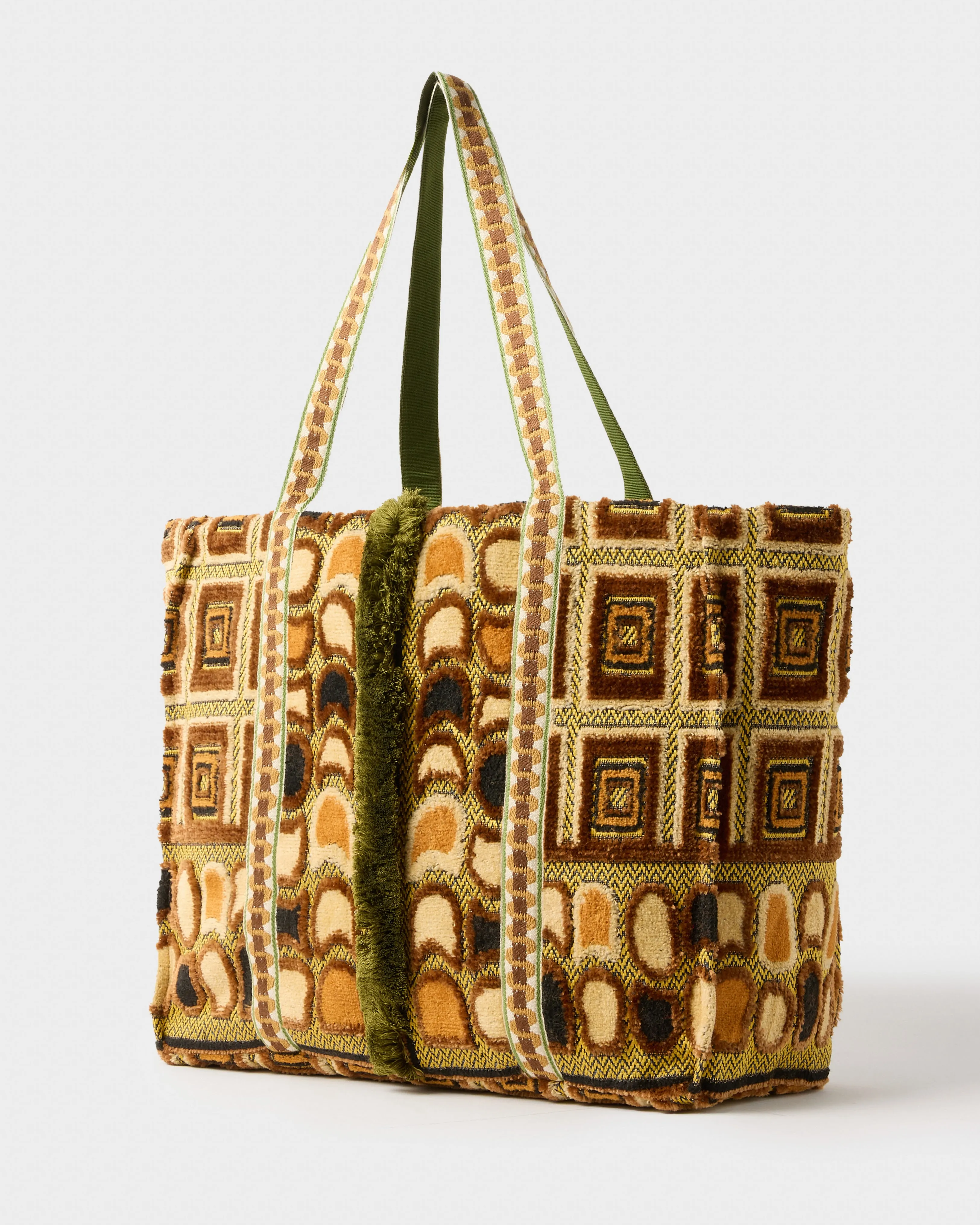 Gilla Velvet Tote Bag, Bronze