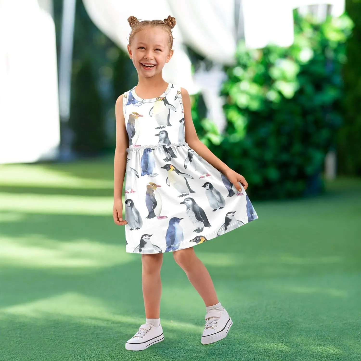 Girls' Dresses Toddler Summer Dress Sleeveless Dresses for Girls Cotton Sundress 2-8Y