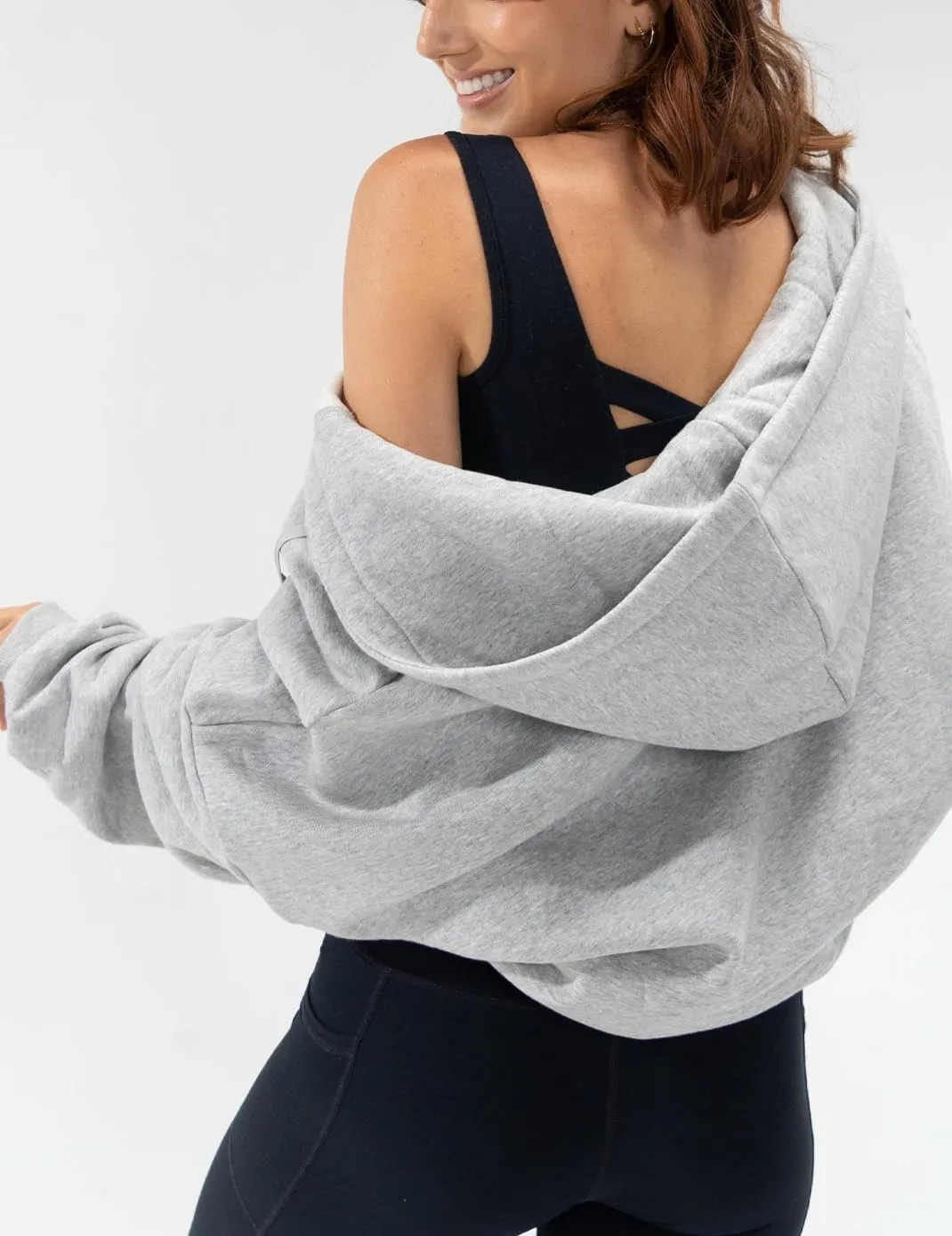 Haellun Womens Oversized Long Sleeve Zip Up Hoodie Fleece Drawstring Sweatshirts Pullover Sweaters with Pockets