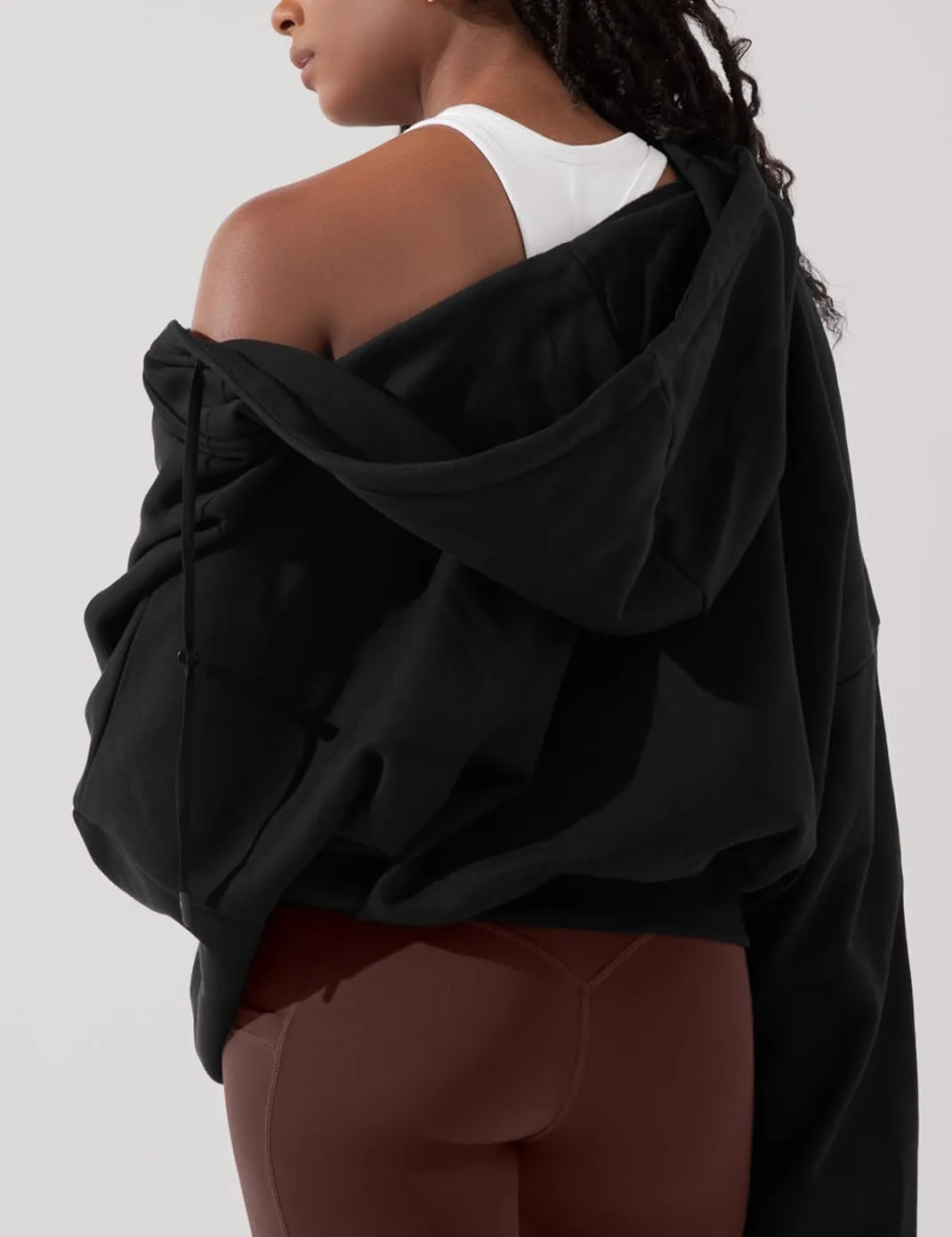 Haellun Womens Oversized Long Sleeve Zip Up Hoodie Fleece Drawstring Sweatshirts Pullover Sweaters with Pockets