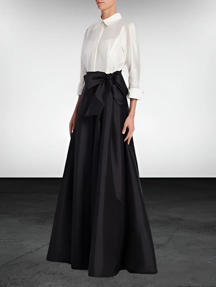 Handmade Black Long Maxi Full Circle Taffeta Skirt,Umbrella Skirt for Evening, Christmas and Prom Skirt Gift For Her