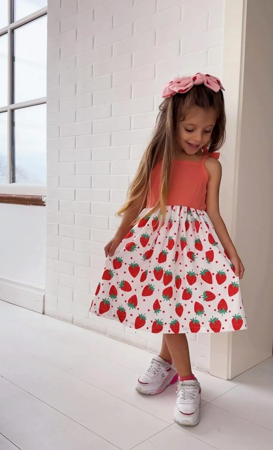 Idgreatim 2-7T Toddler Girls Summer Dress Cute Bowknot Strap Dresses Casual Sleeveless Sling Sundress