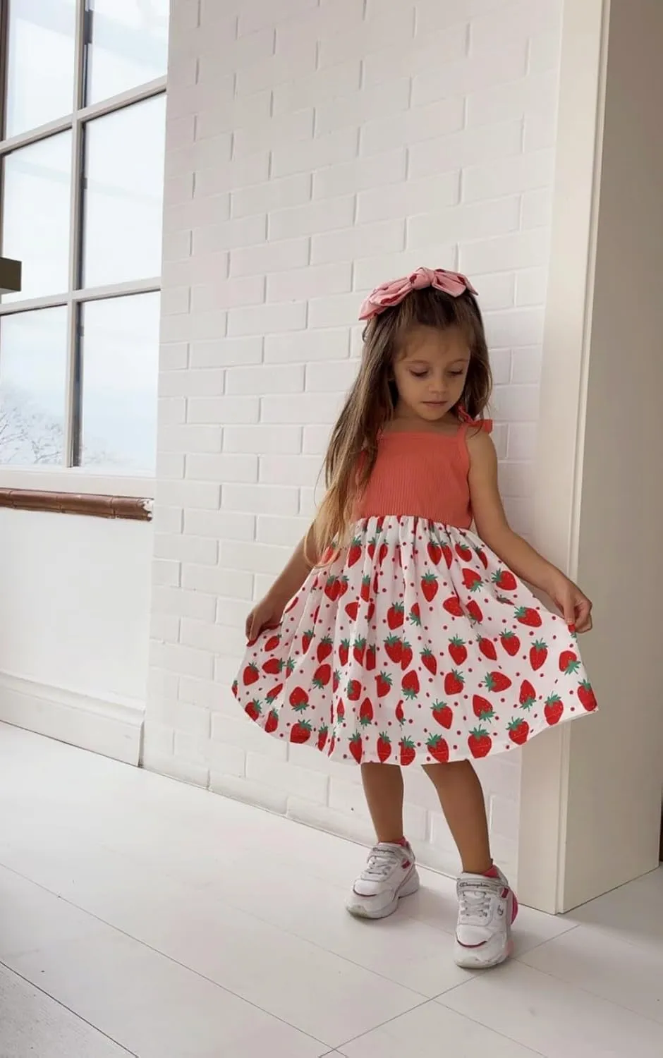 Idgreatim 2-7T Toddler Girls Summer Dress Cute Bowknot Strap Dresses Casual Sleeveless Sling Sundress