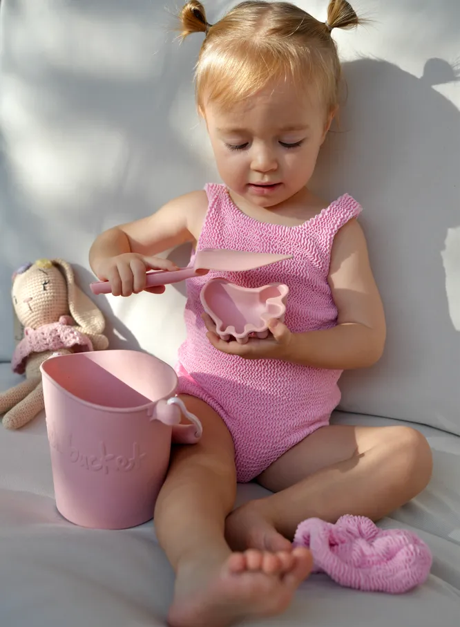 JBØRN Baby Girl Classic Crinkle Swimsuit