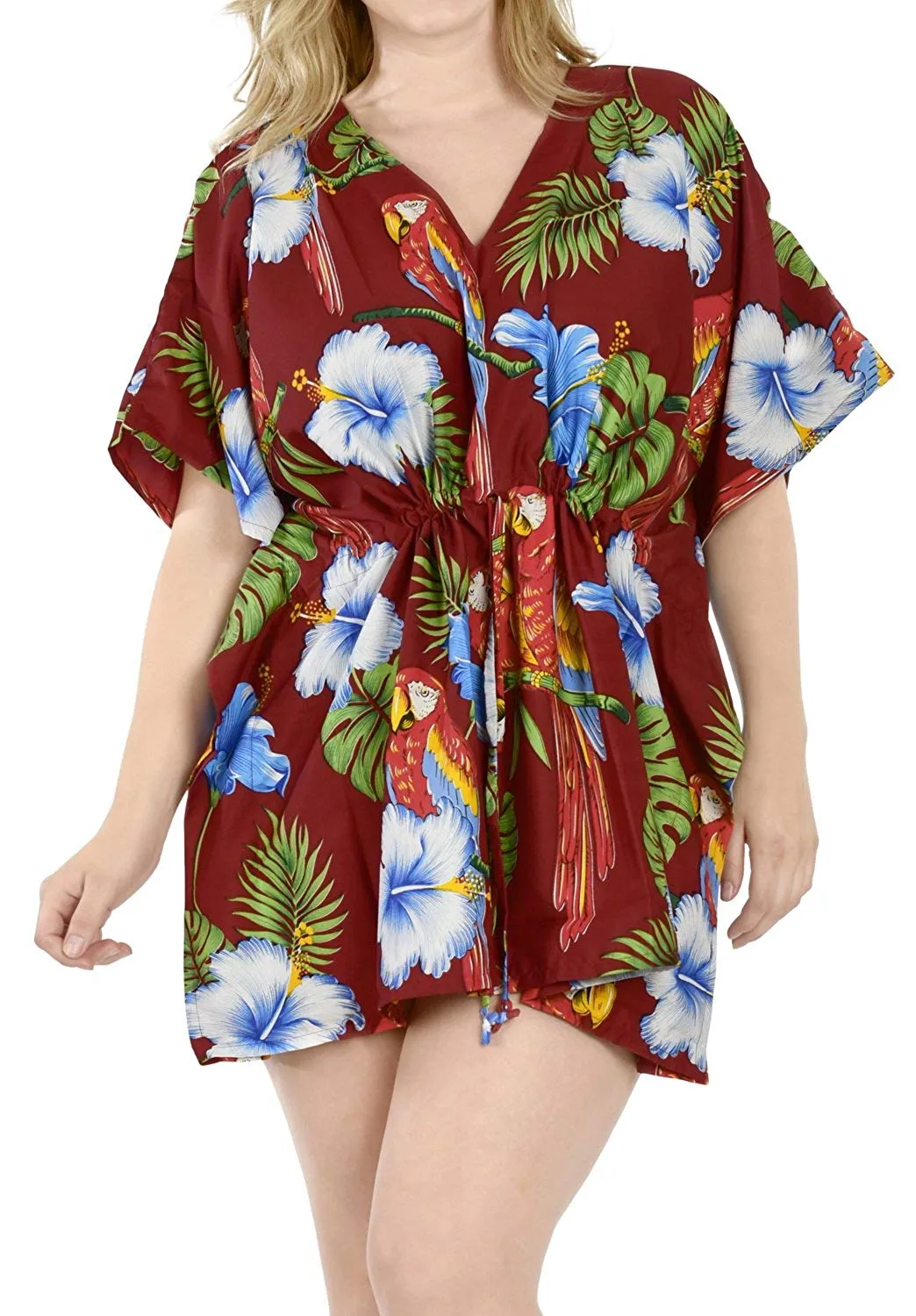 LA LEELA Cover up Beach Bikini Swimwear Swimsuit Kaftan Dress Women Printed