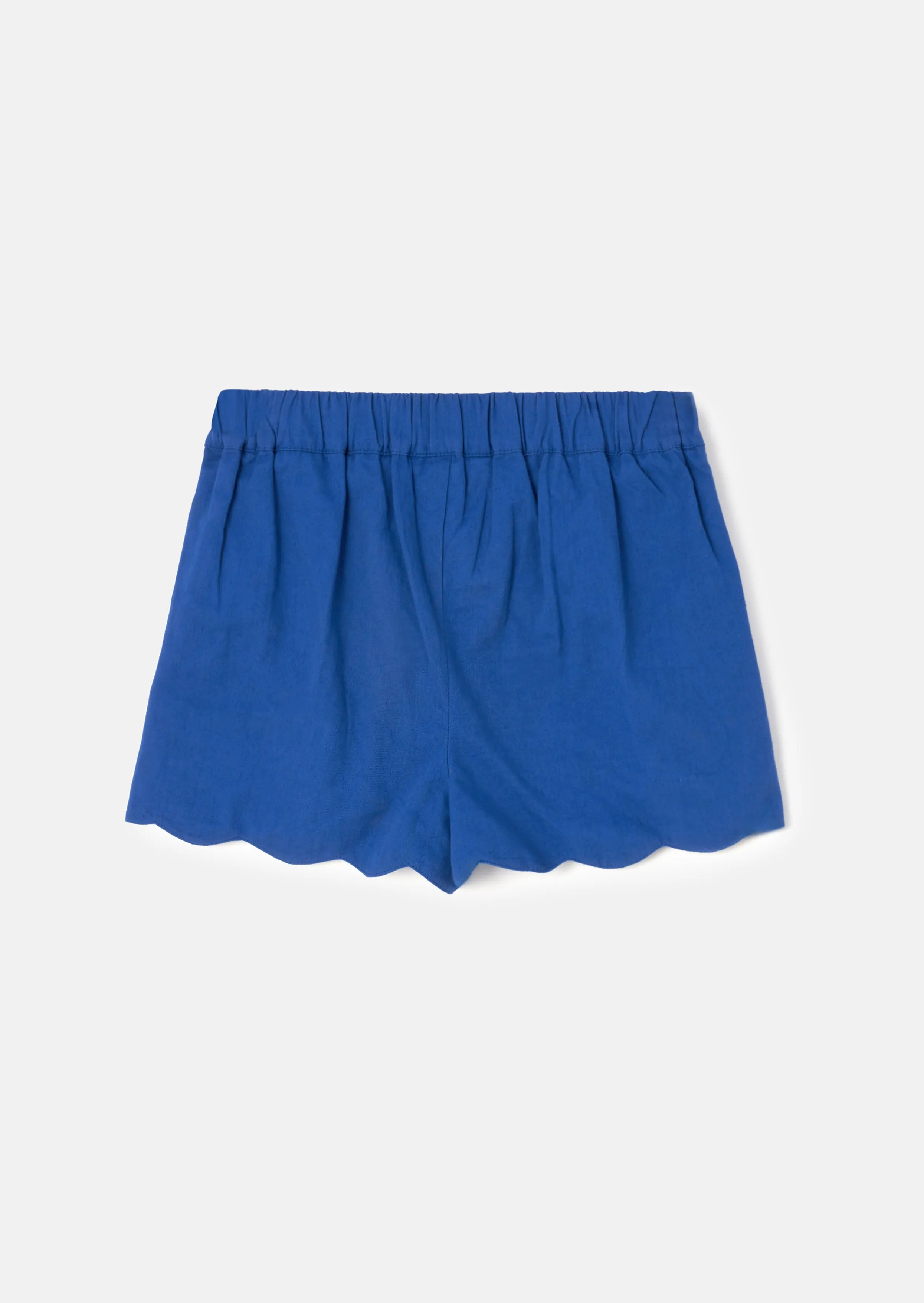 Lacey Blue Scallop Hem Shorts