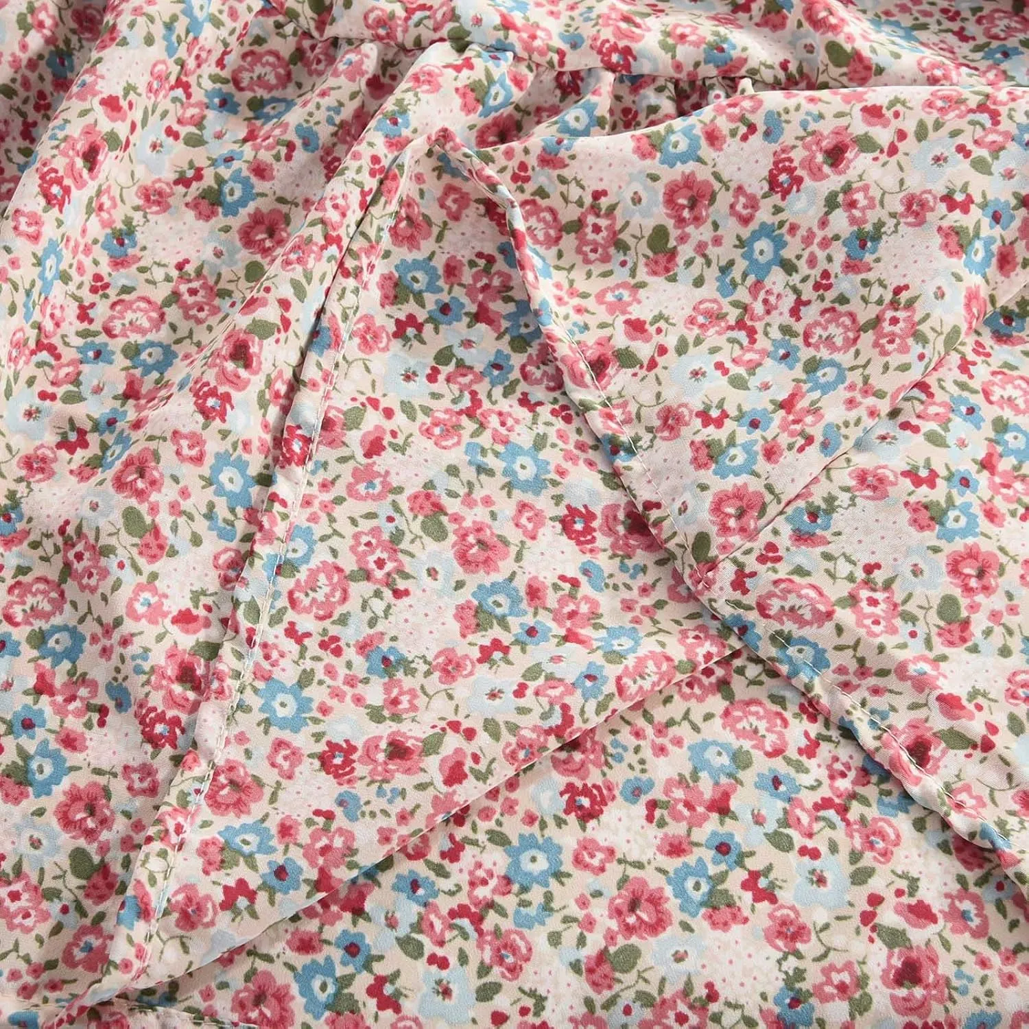 LFEOOST Long Skirts for Women Chiffon Summer Casual Pleated Elastic High Waisted Maxi Skirts Beach Floral Print Flowy Dress