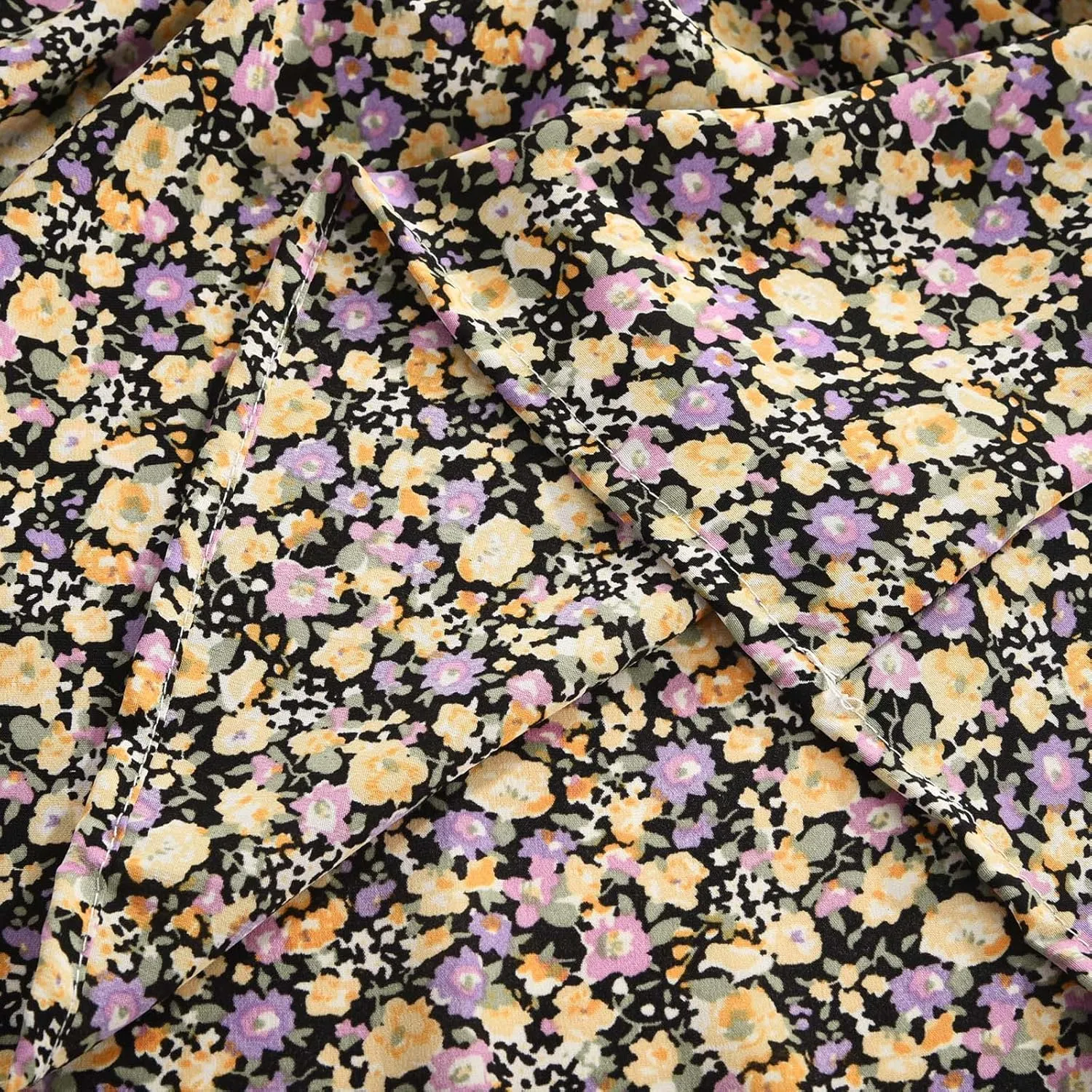 LFEOOST Long Skirts for Women Chiffon Summer Casual Pleated Elastic High Waisted Maxi Skirts Beach Floral Print Flowy Dress