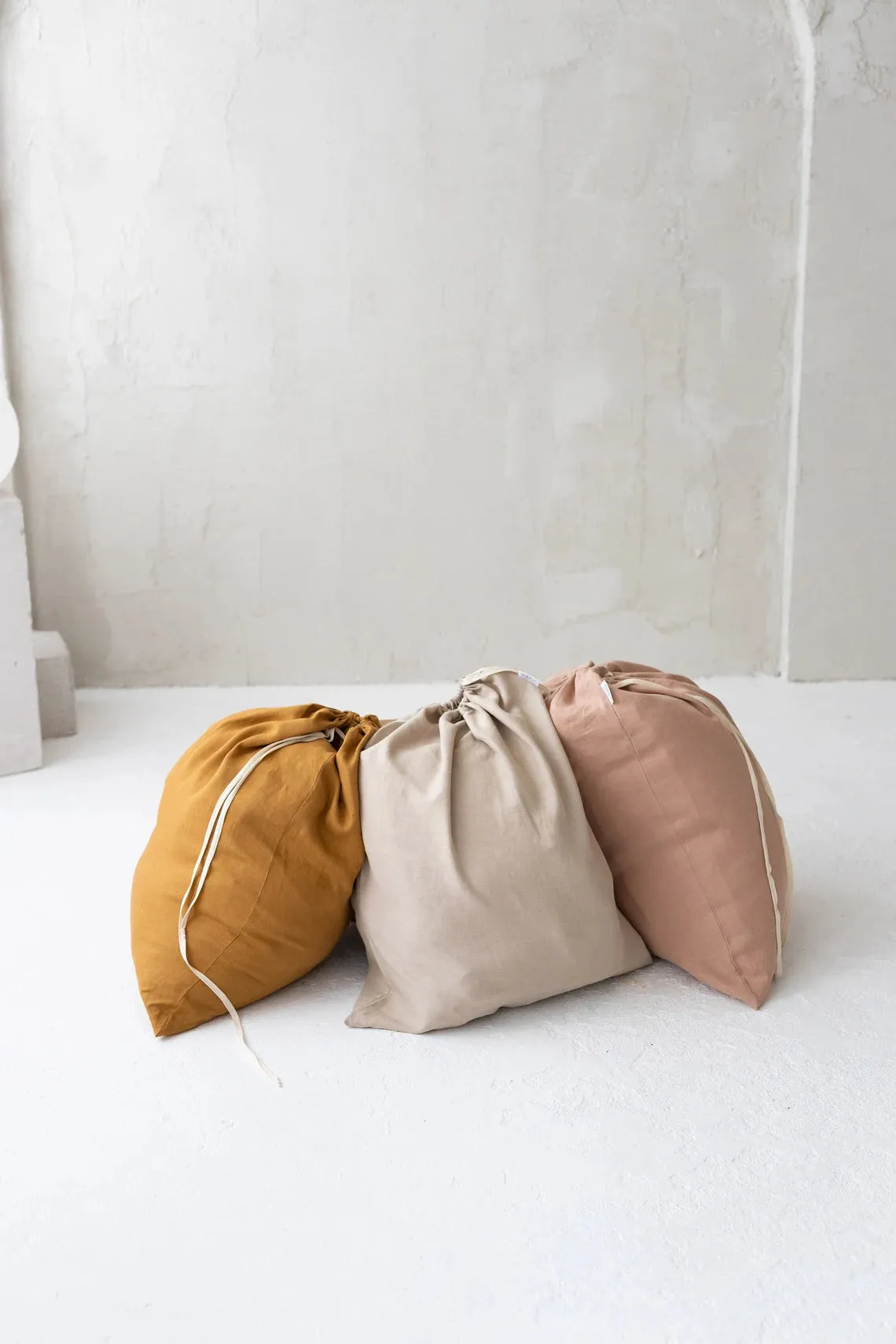 Linen Laundry Bag In Various Colors