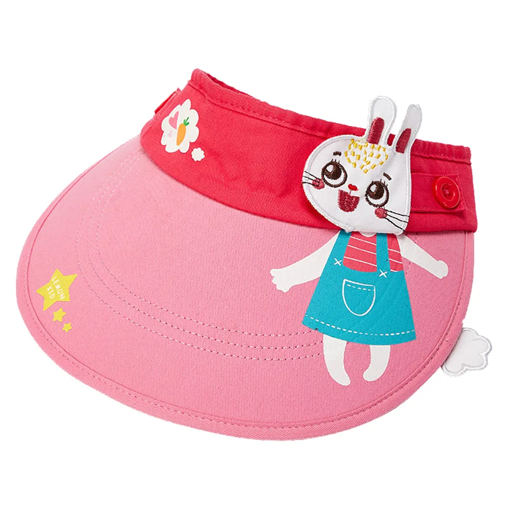 Little Surprise Box Cotton Pink Rabbit theme Visor Hat for Kids& Toddlers