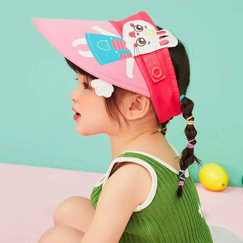Little Surprise Box Cotton Pink Rabbit theme Visor Hat for Kids& Toddlers