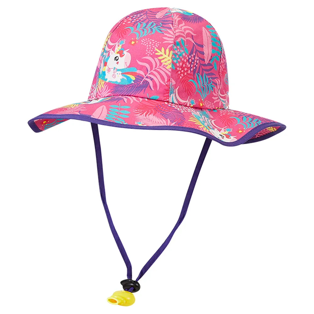 Little Surprise Box Pink Uni Wide Coverage Sun Hat for Kids& Toddlers with Adjustable Strap