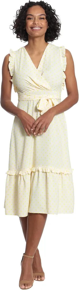 London Times Women's Ruffled Tiered Midi Dress