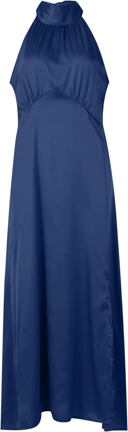 Maxi Dress for Women Split Mock Neck Sleeveless Dress Formal Cocktail Dresses Solid Party Club Skirt