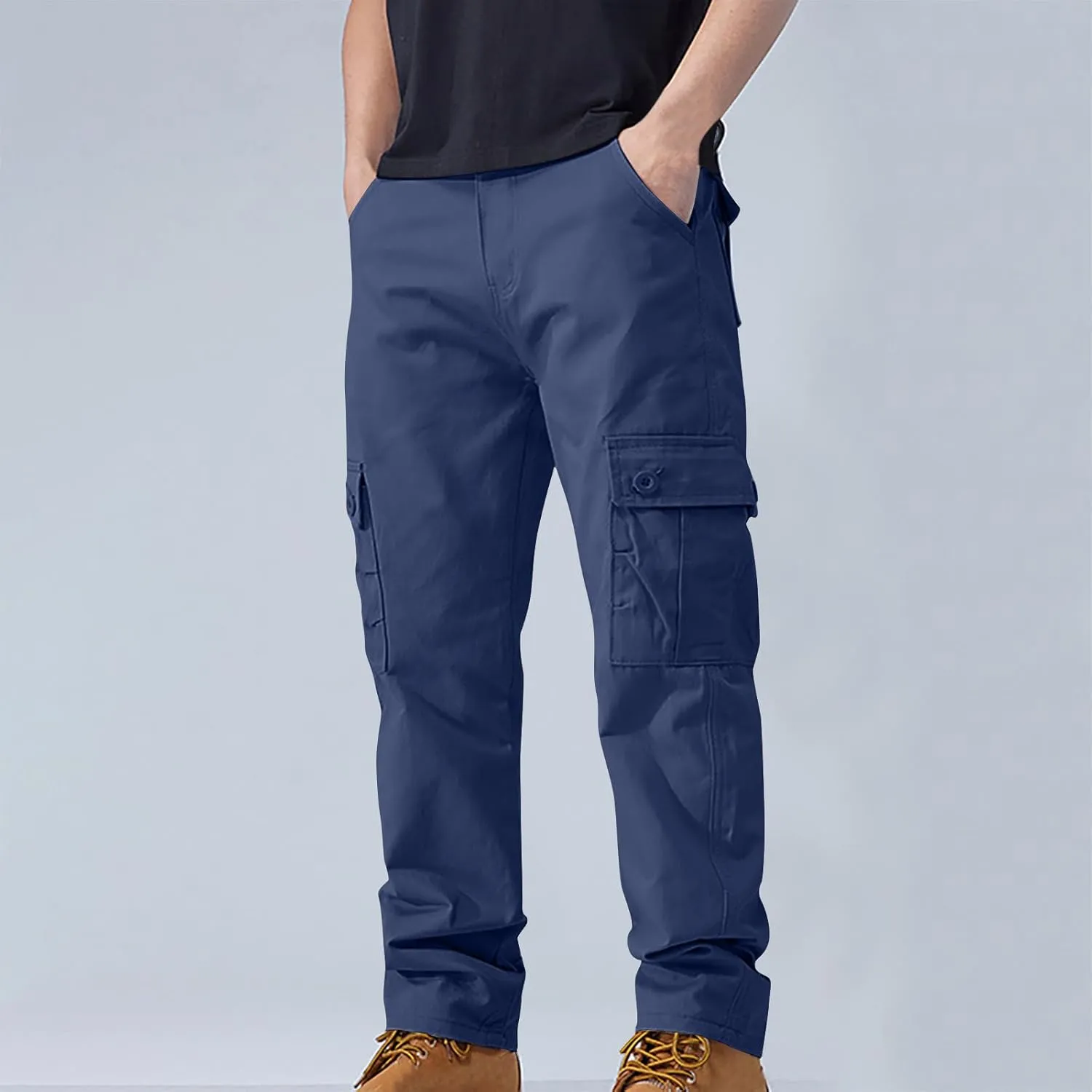 Mens Casual Pants Hiking Chino Cargo Pants Lightweight Outdoor Twill Jogger Sweatpants Loose Straight Leg Pants