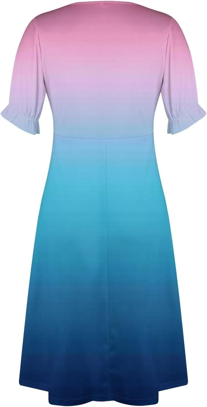 Midi Dresses for Women Dress Women Puff Sleeve Women Dresses for Special Occasions Summer Fitted