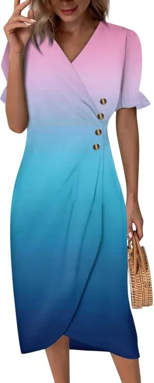 Midi Dresses for Women Dress Women Puff Sleeve Women Dresses for Special Occasions Summer Fitted