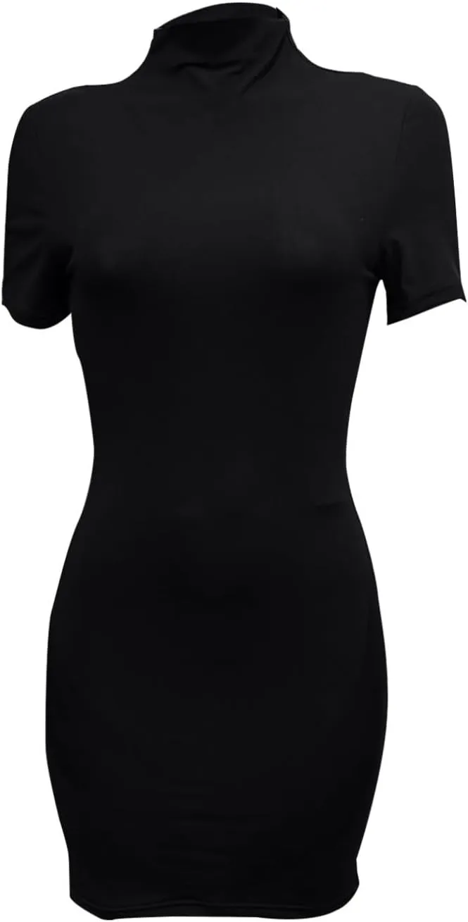 Mini Dresses for Women 2025 Summer Trendy Casual Sundresses Curvy Sun Dress Mock Neck Fitted Sundress Beach Vacation