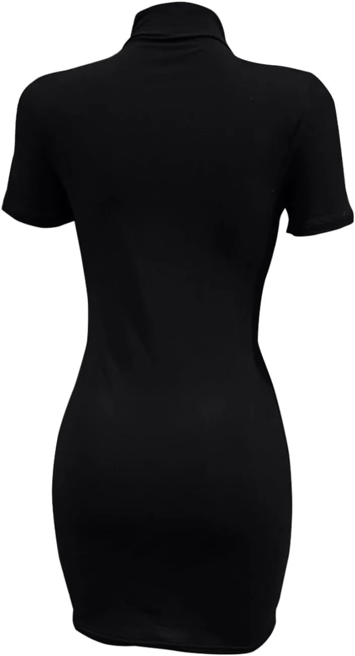 Mini Dresses for Women 2025 Summer Trendy Casual Sundresses Curvy Sun Dress Mock Neck Fitted Sundress Beach Vacation